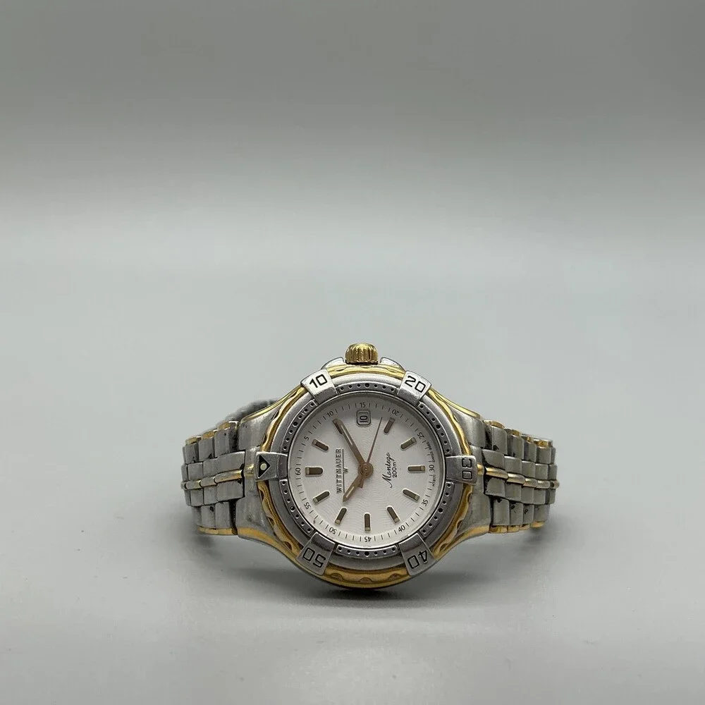 Wittnauer Montego Womens Watch 29mm Two Tone 200m Diver Date New Battery 6.5